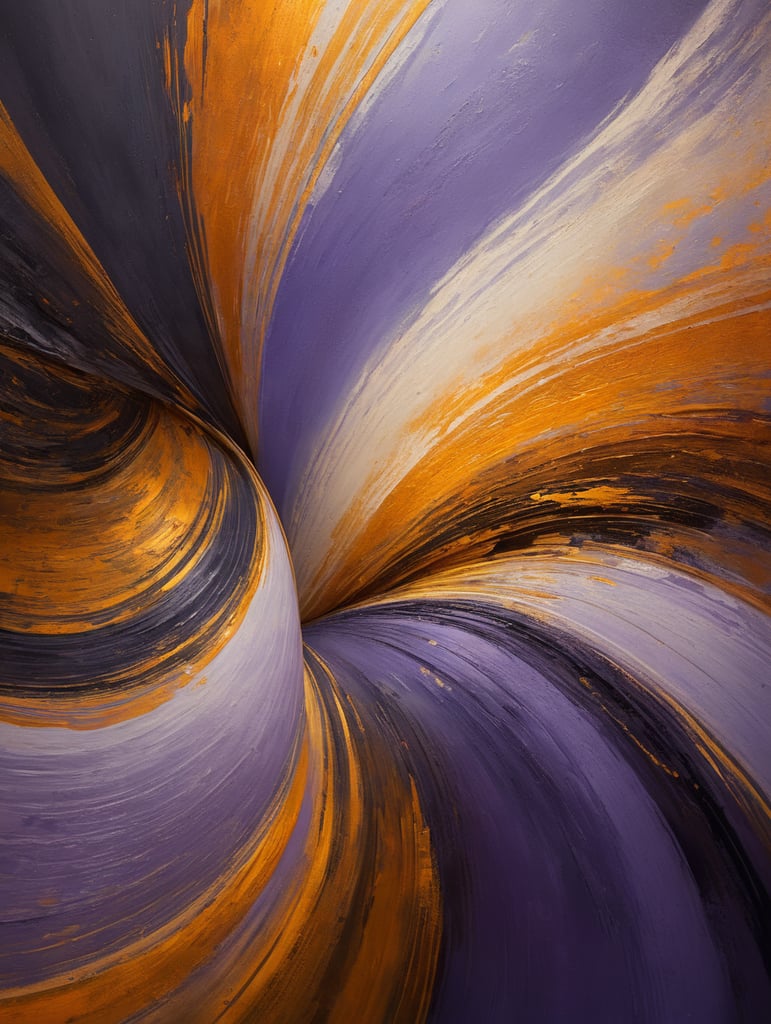 Abstract swirling patterns of lavender and golden hues blending seamlessly, creating a vibrant and dynamic visual. Use these captivating paint textures as a foundation for your brand's supporting backgrounds, exuding a sense of creativity and fluidity. The view from the top offers a unique perspective, capturing the essence of liquid movement and energy