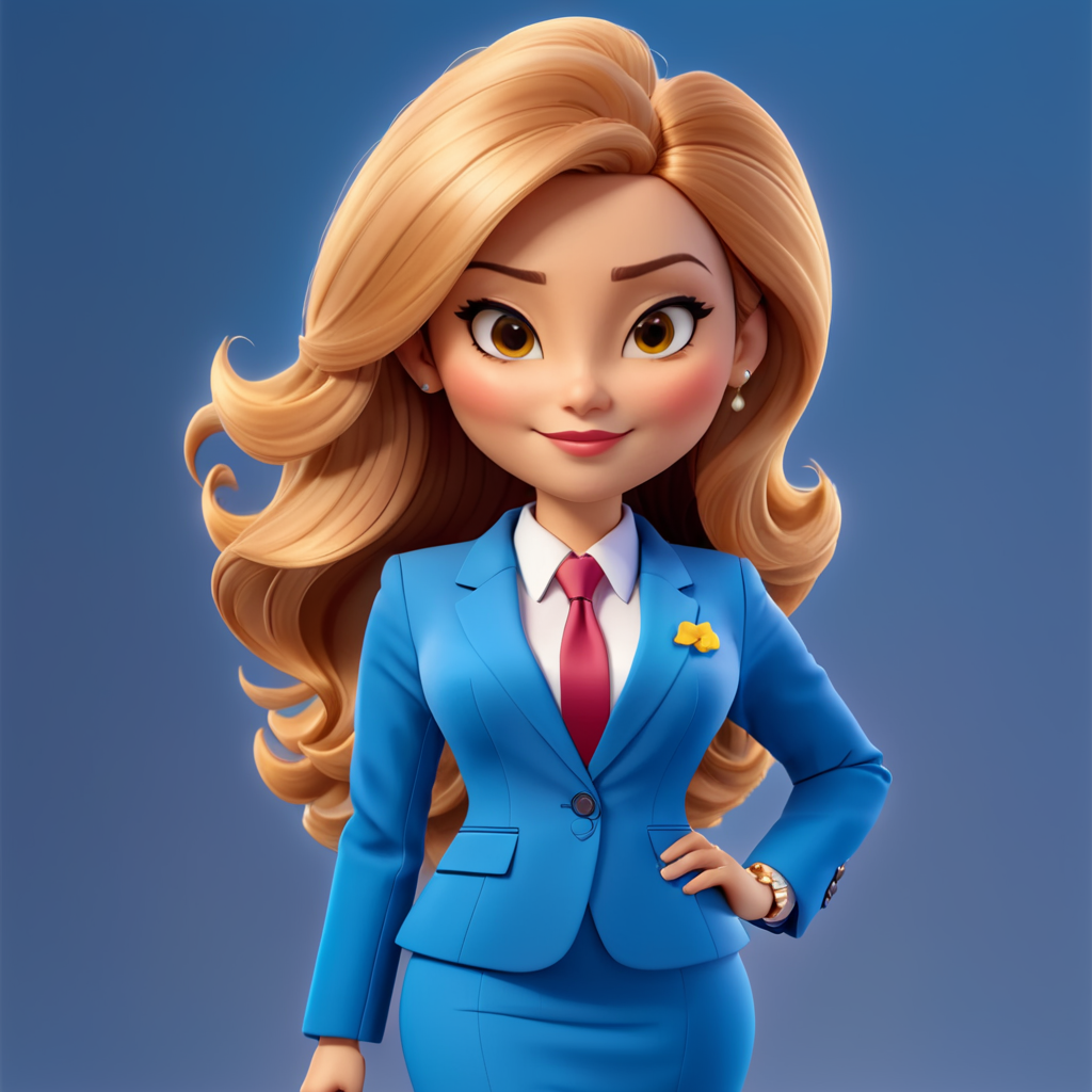 3d confident businesswoman