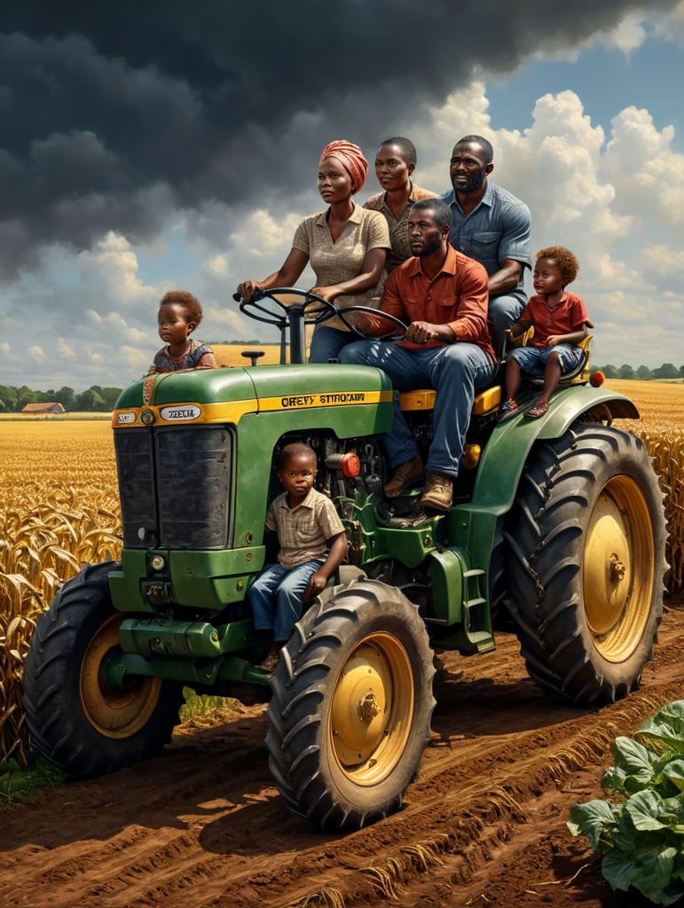 african american family on tractor