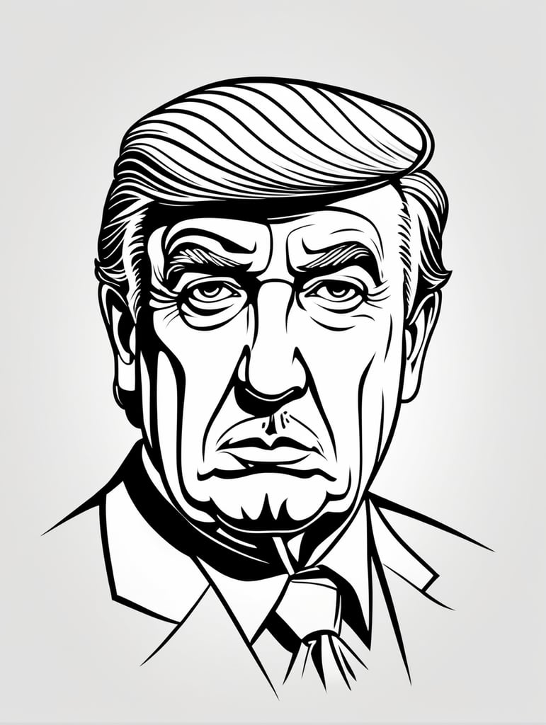 Mafia Boss, in the style of simple line art vector comic art on white background