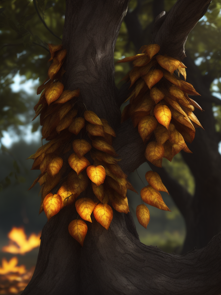 fried chips growing on each branch tree