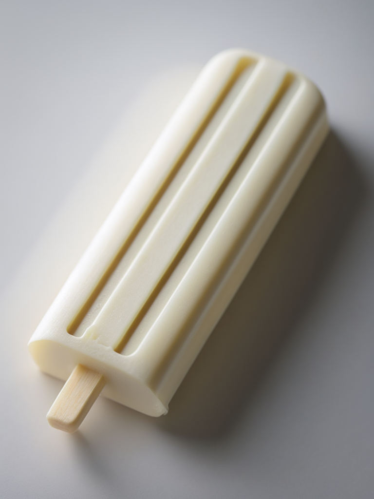 Vanilla white popsicle on white background