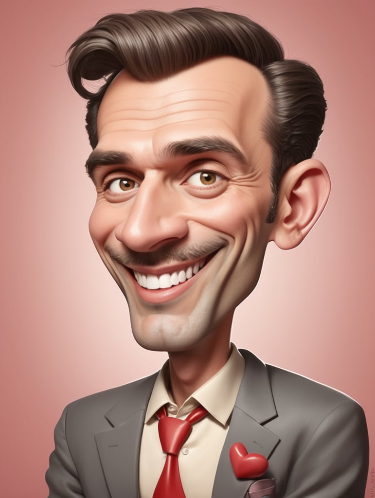 valentine caricature of a single men