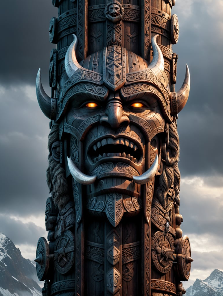 viking totem pole