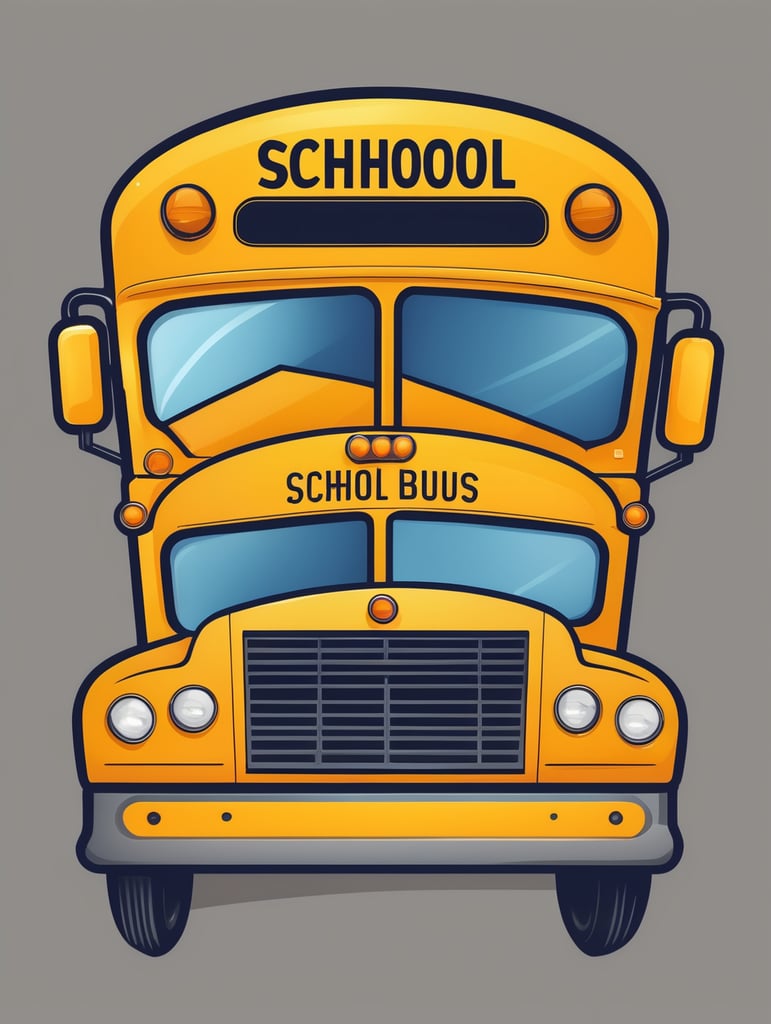 School Bus Vector, mascot logo, bright colors, vector Logo, vector image