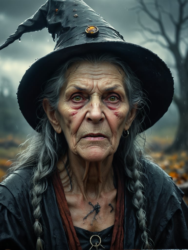 a wet plate photograph of a old witch