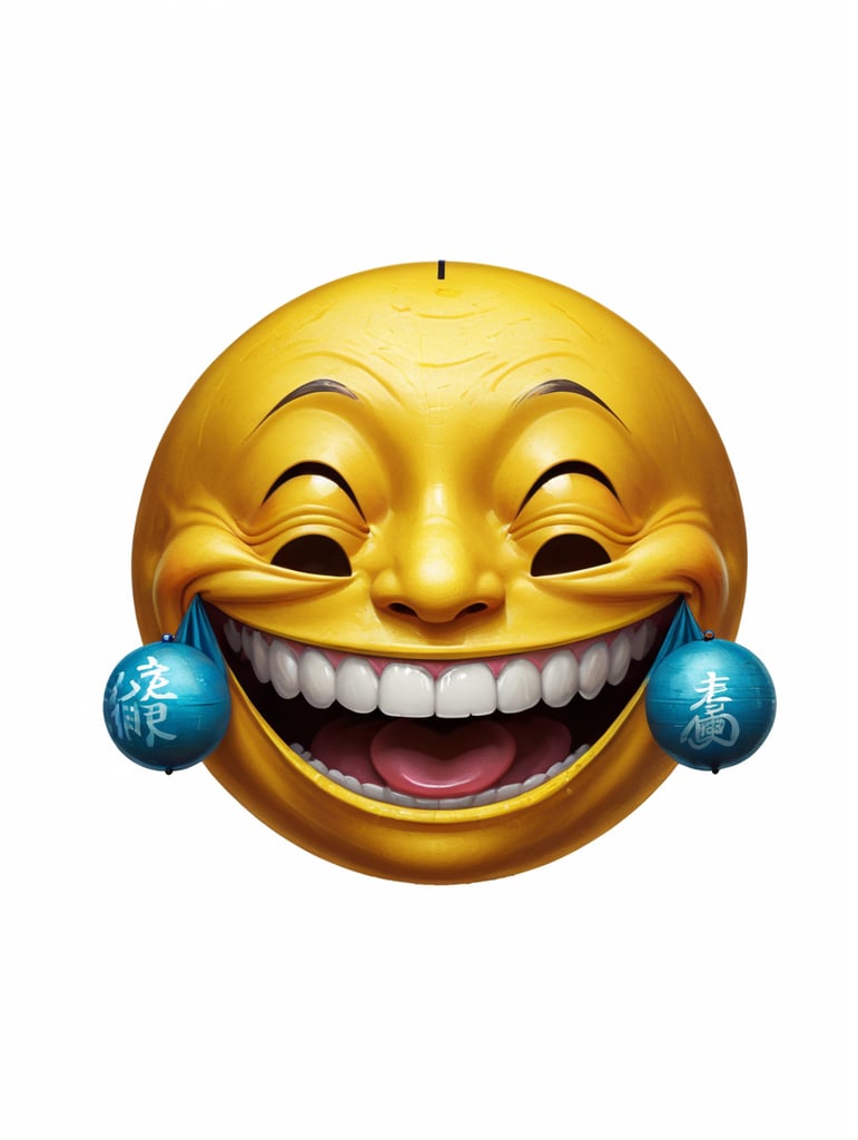 Extreme happiness, Chinese laughter emoji as a human