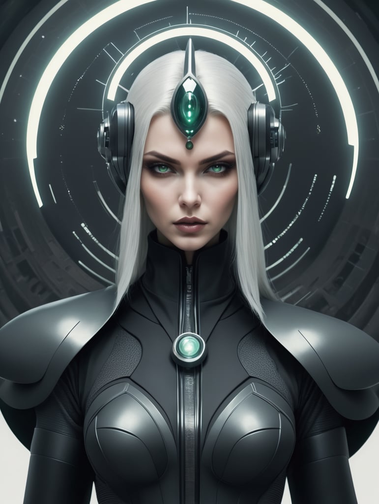 Dark witch superpower futuristic scientific