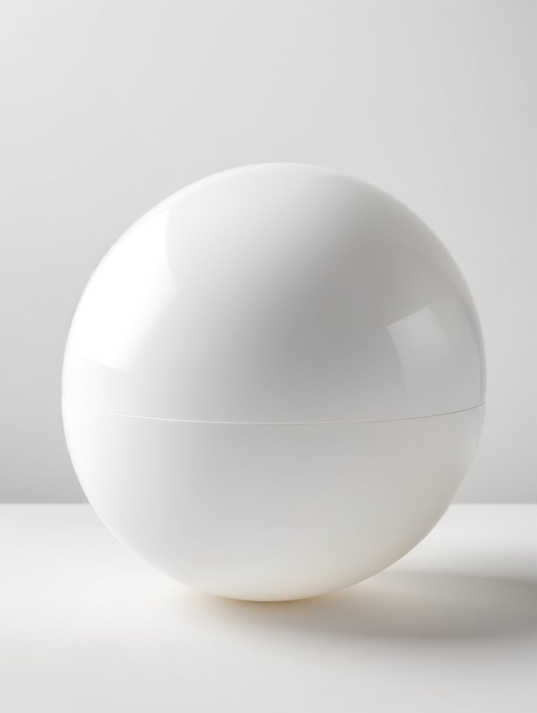 light gray plastic sphere,isolated, minimal