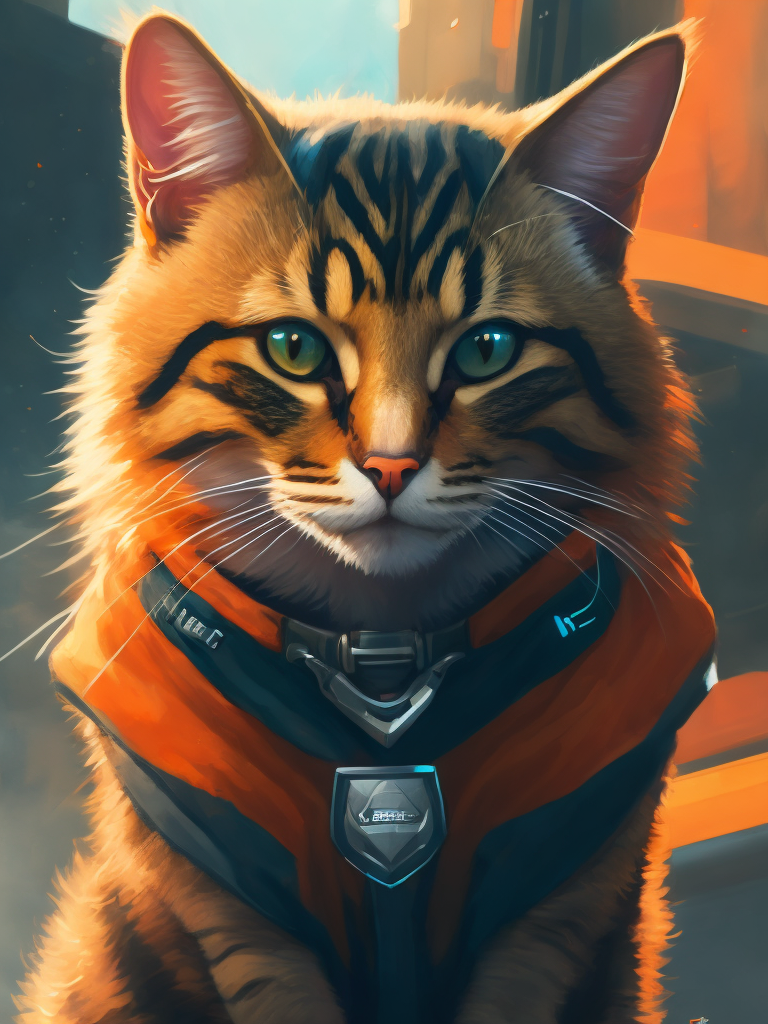a tabby cat in apex legends style