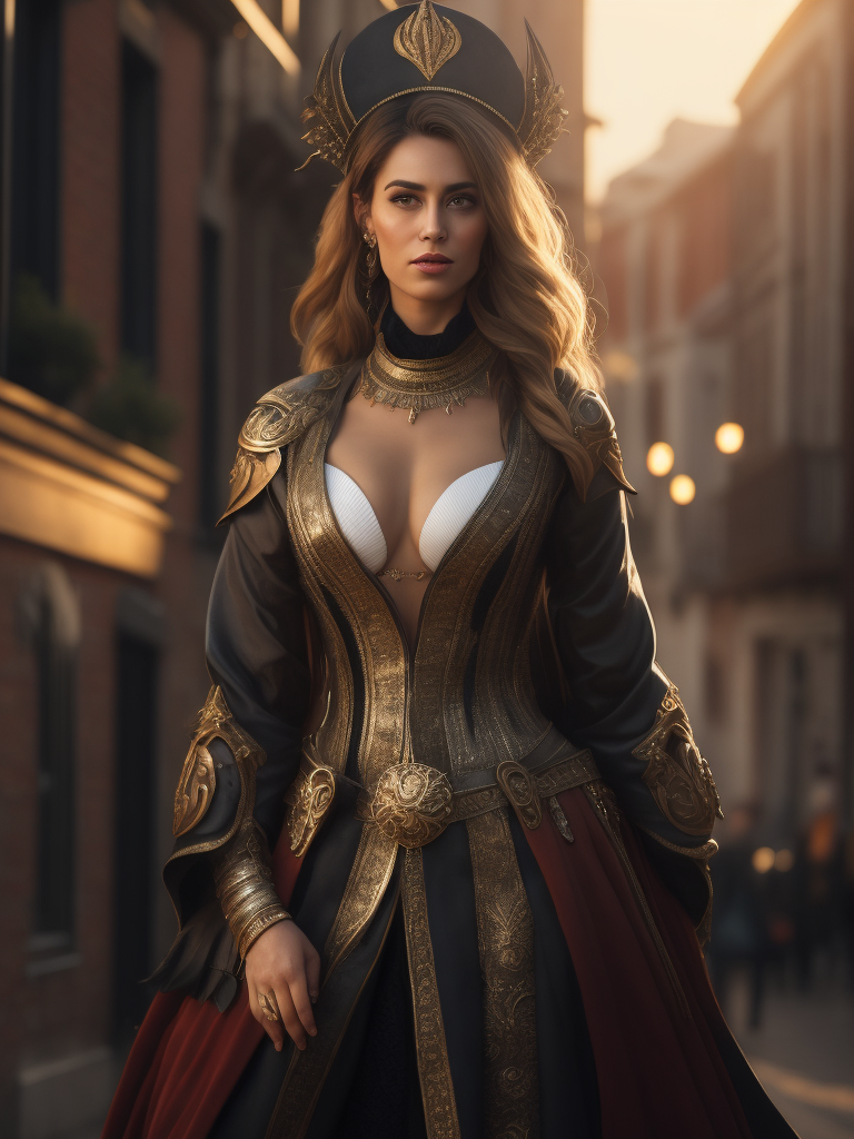 female in venetian outfit, gorgeous, attractive, flirting, (((full body visible))), looking at viewer, portrait, photography, detailed skin, realistic, photo-realistic, 8k, highly detailed, full length frame, High detail RAW color art, piercing, diffused soft lighting, shallow depth of field, sharp focus, hyperrealism, cinematic lighting