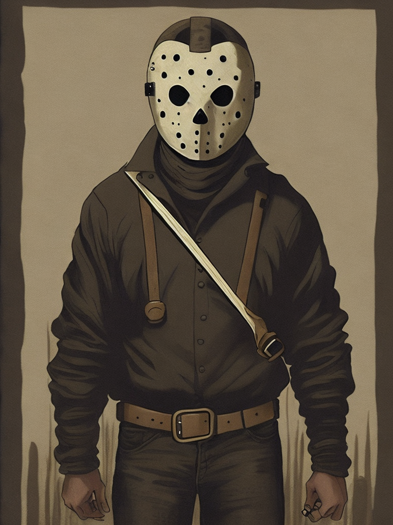 Jason Voorhees in the style of John Kenn Mortensen