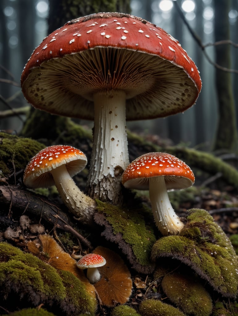 Amanita Muscaria con fondo negro