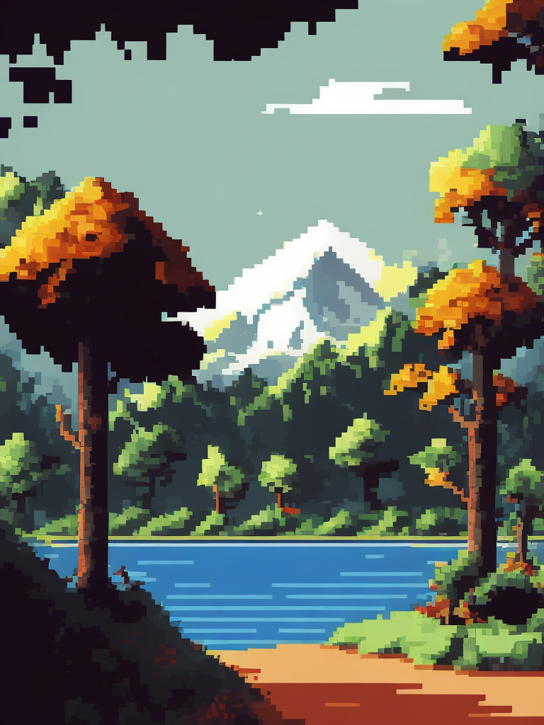 landscape art pixel landscape big pixel art square pixel art vector landscape digital art artificial intelligence computer generated graphic design abstract landscape