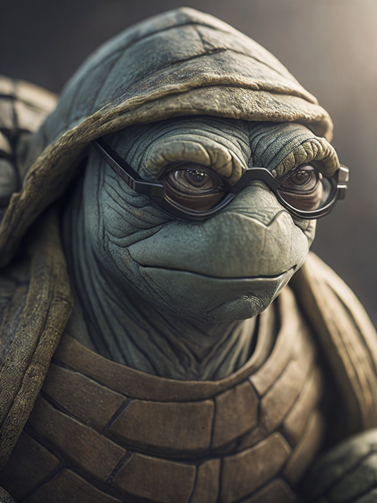 teenage mutant ninja turtles with wrinkles and glasses