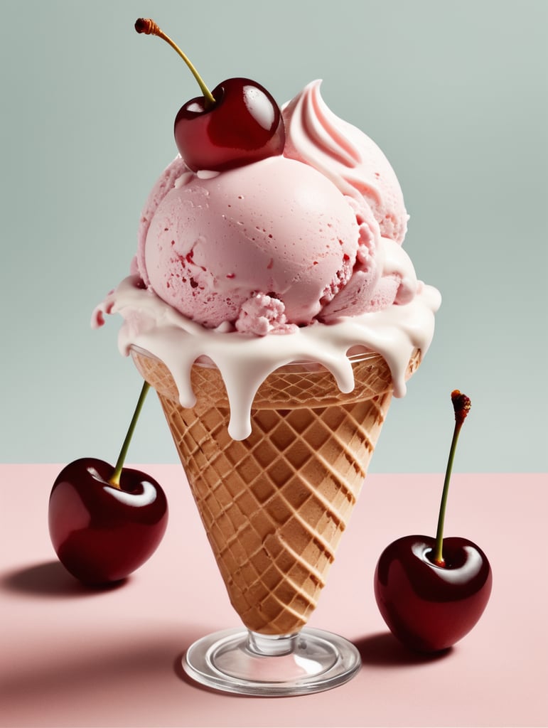 Ice cream with cherry on the cover of Vogue