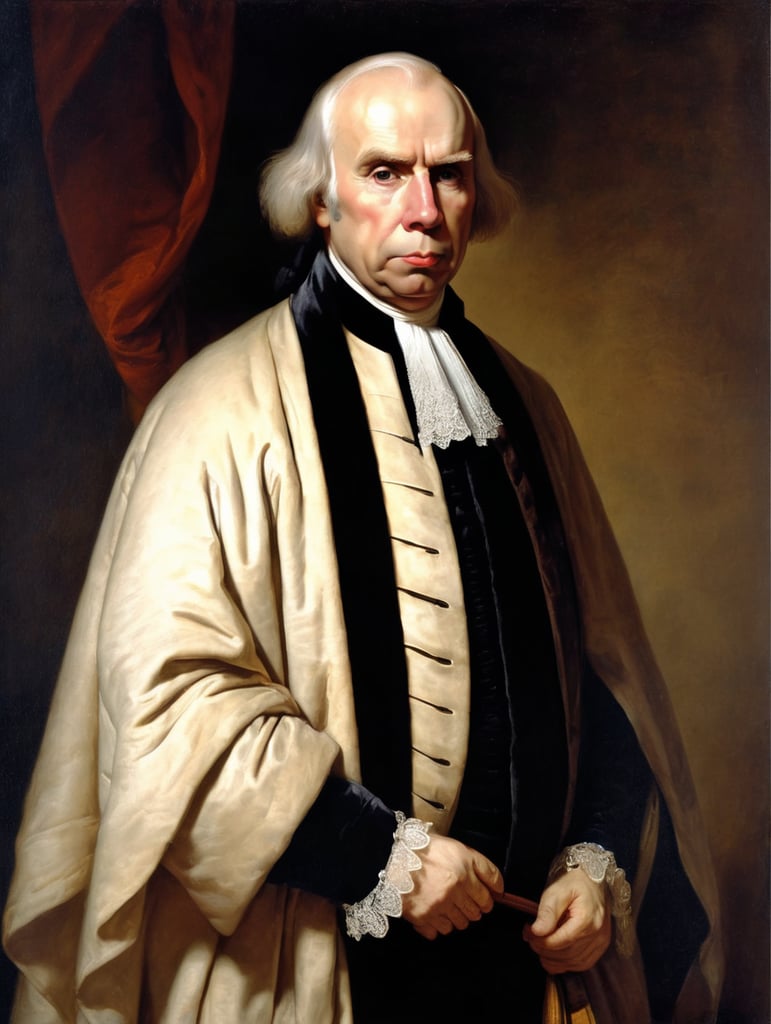 Portrait of James Madison by Rembrandt Harmenszoon van Rijn, sad face, America, so sorry