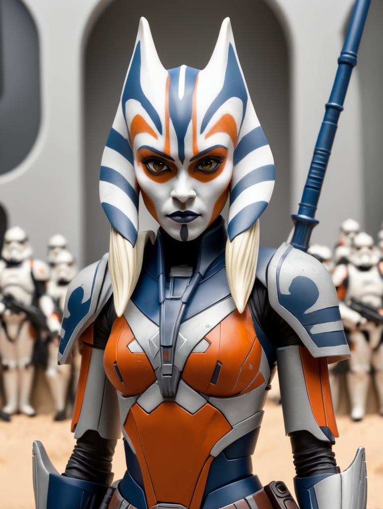 Star Wars Ahsoka Tano in front of legion 501