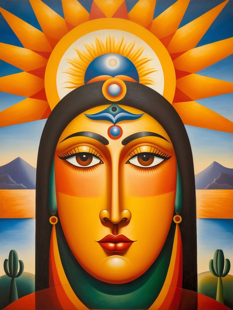 Tarsila do Amaral's painting depicting a face of Sun