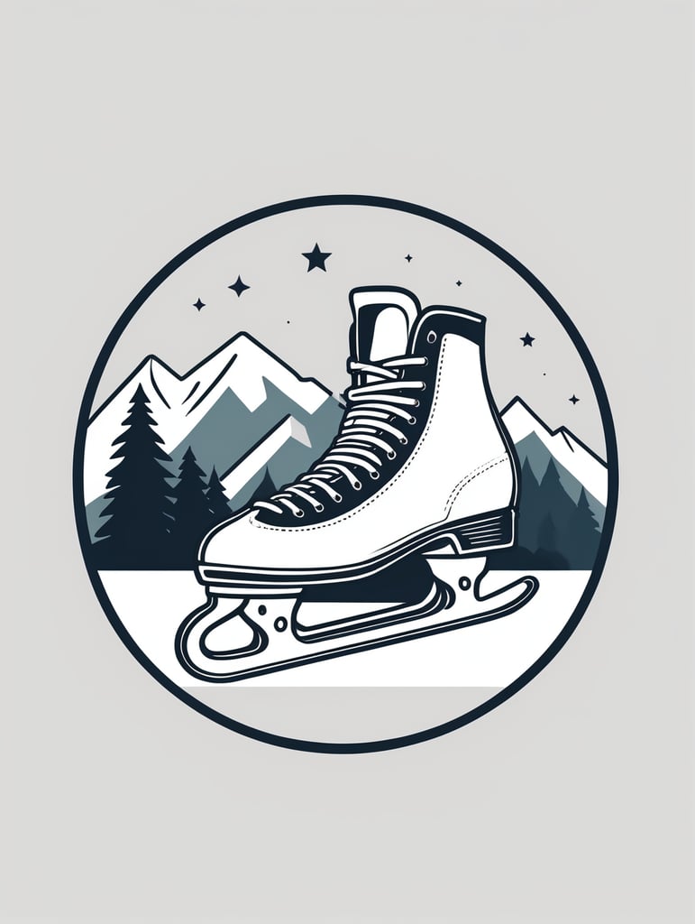 skating logo, minimalist logo, flat, vector