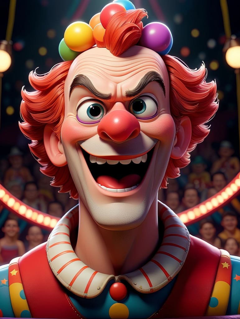 a cute clown in a circus ring