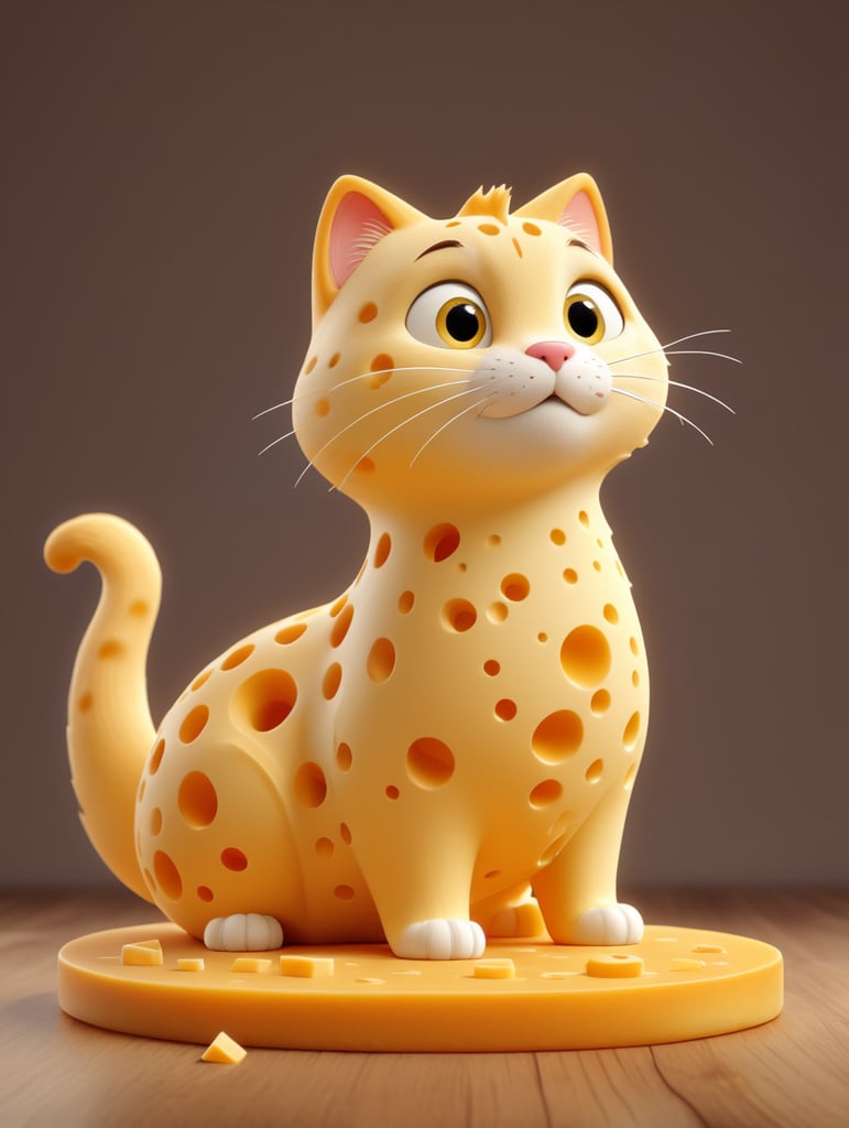 a cheese cat made from Swiss cheese