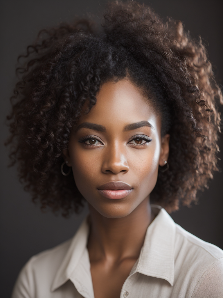 black woman with curly hair