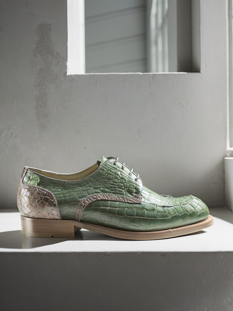 Super realistic gucci mexican gator skin shoe 3d octane render