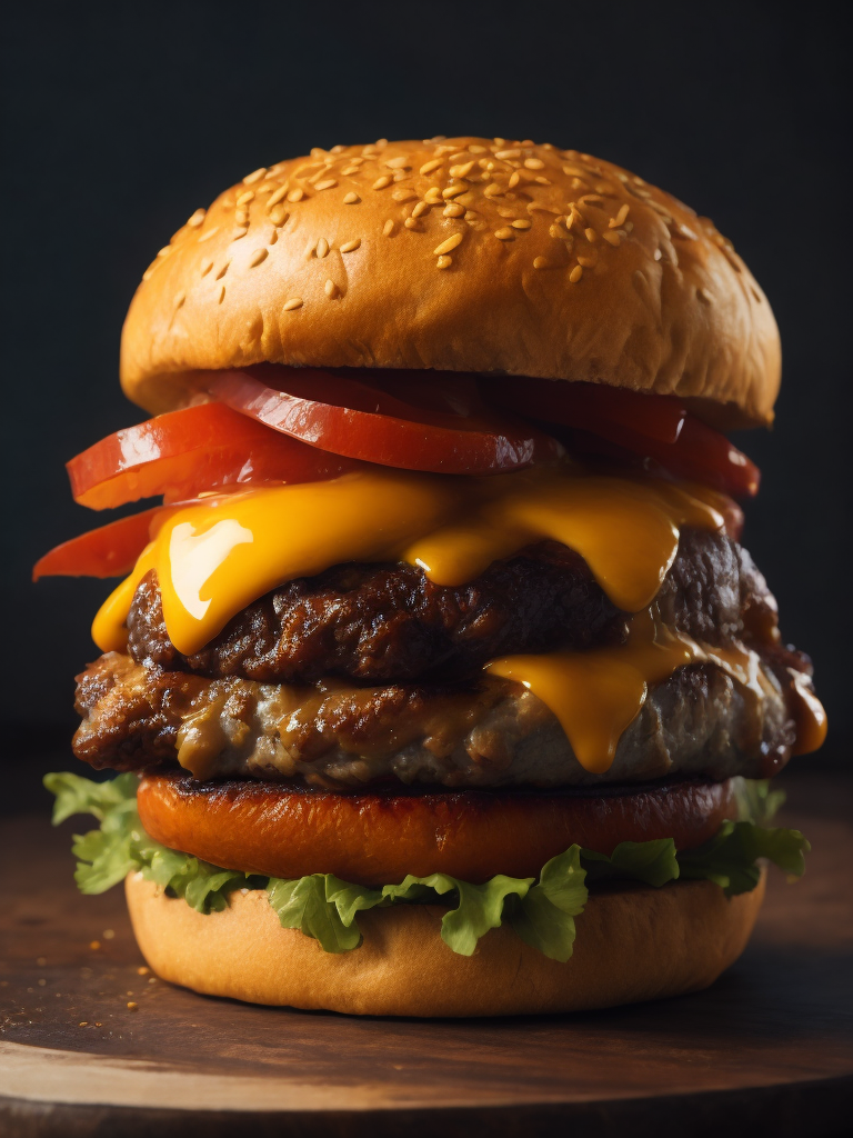 triple meat Smashed ground beef patty cheeseburger