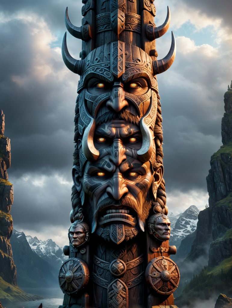 viking totem pole