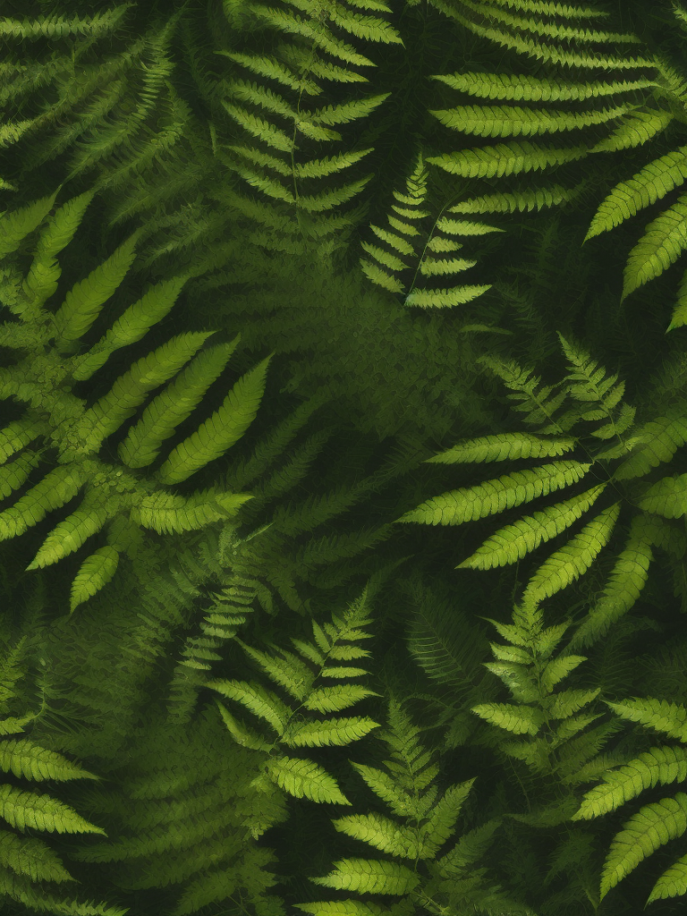 Premium Free ai Images | fern leafs pattern background top view organic ...