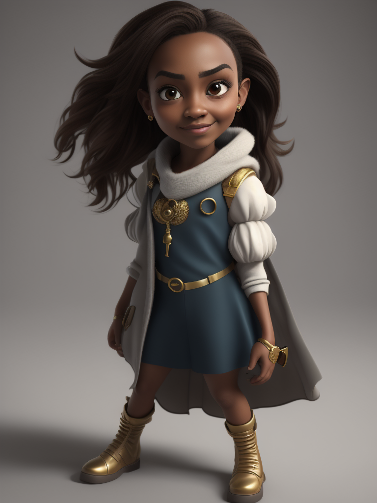 girl 3d character cartoon disney pixar render neutral white studio background. Looks like young Jessica Mauboy