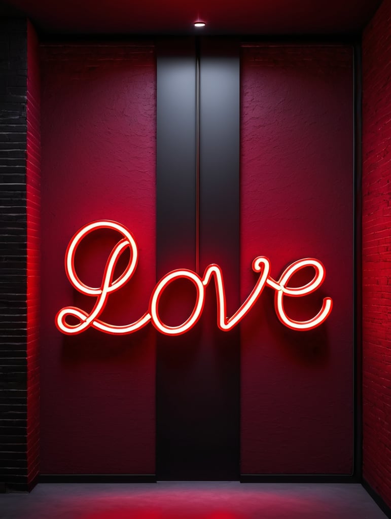 love neon sign, red color, neon