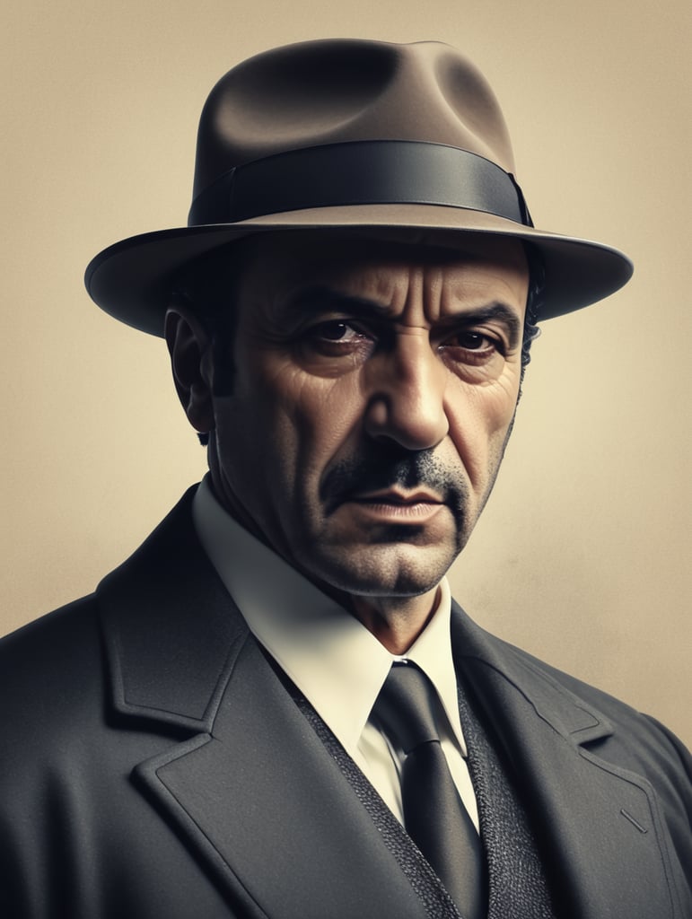 Italian mafia boss with hat