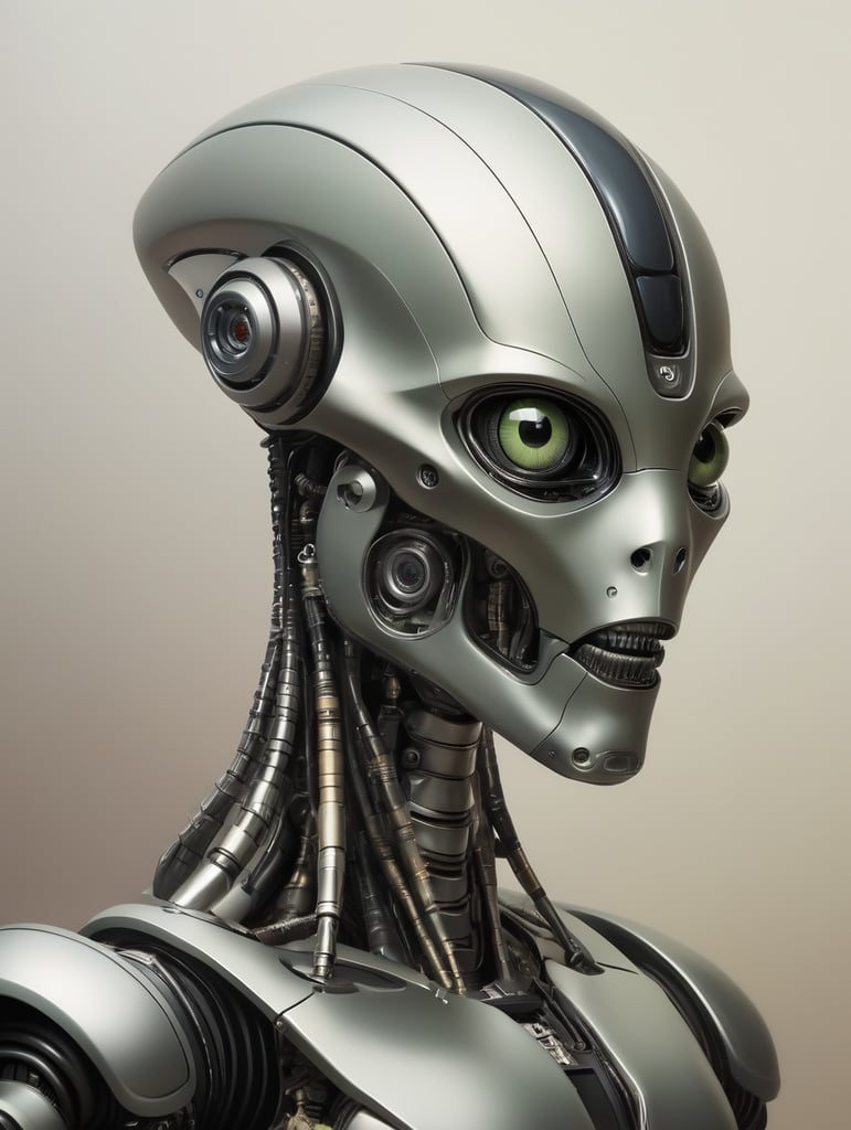 Half robot half alien real art