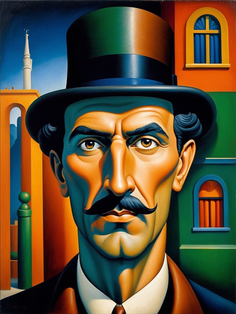 Tarsila do Amaral's painting depicting a face of Sherlock Holmes