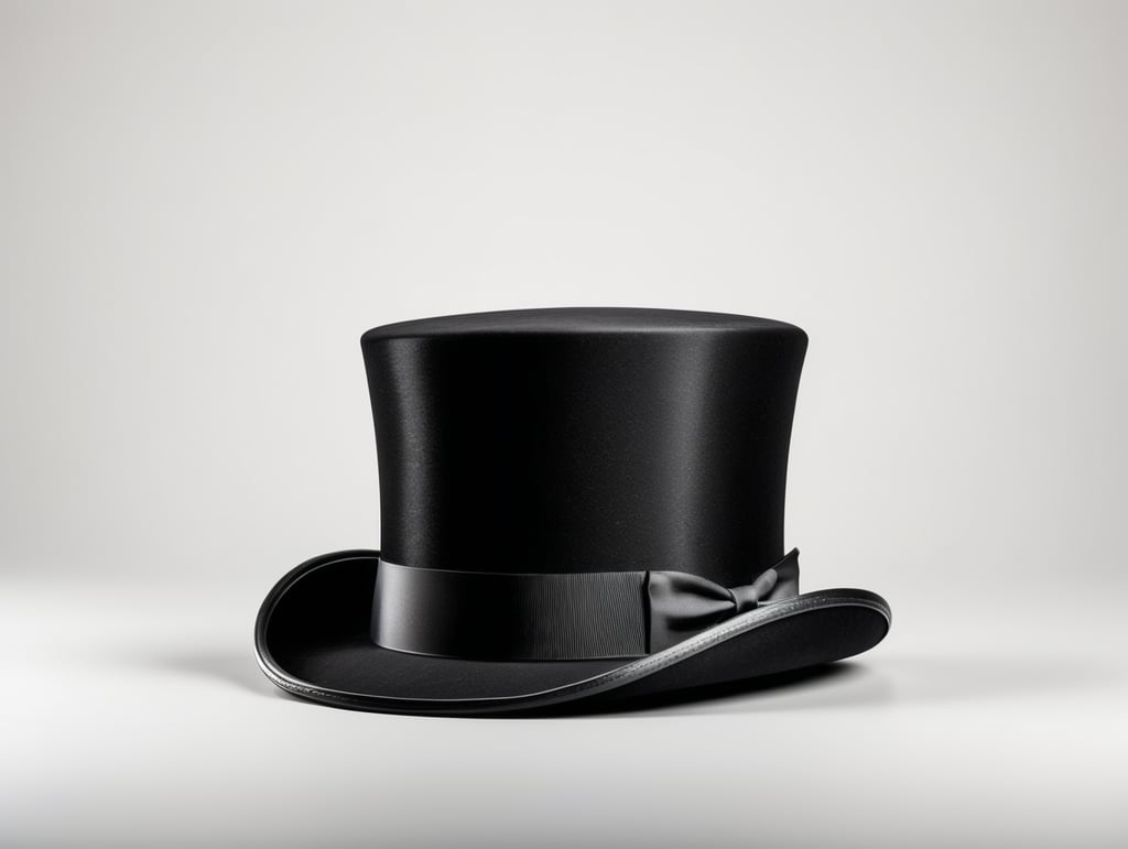 Cylinder black top hat isolated on transparent or white background