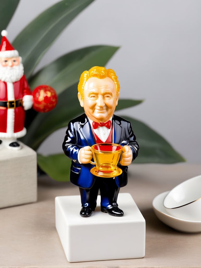 Brian Clough from the year 1979 small glass glass figure holding a cup