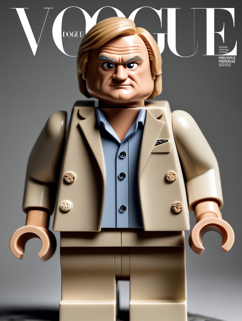 Depardieu a Lego character on the cover of Vogue