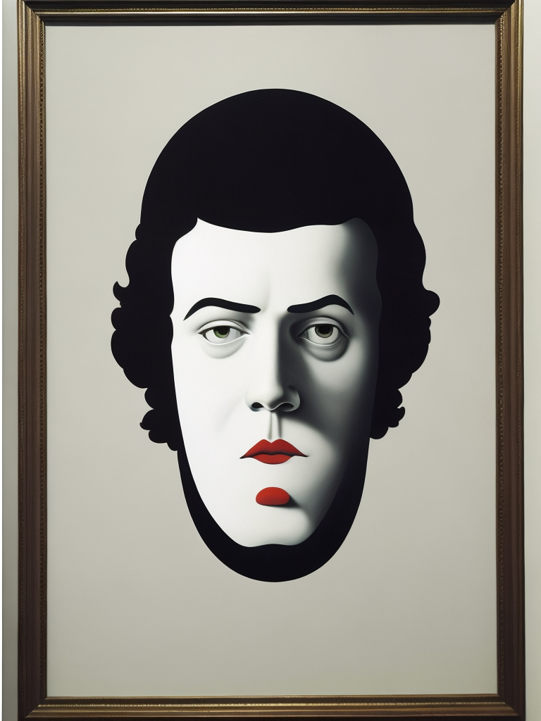 Creepy white face by rene magritte
