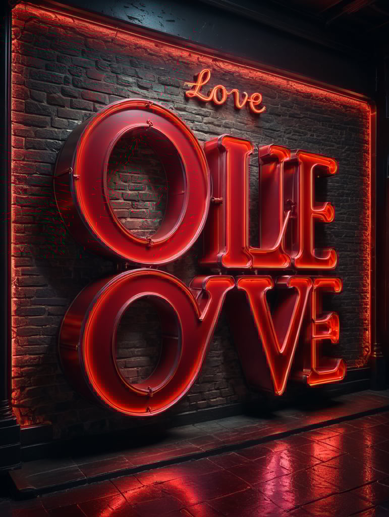 love neon sign, red color, neon