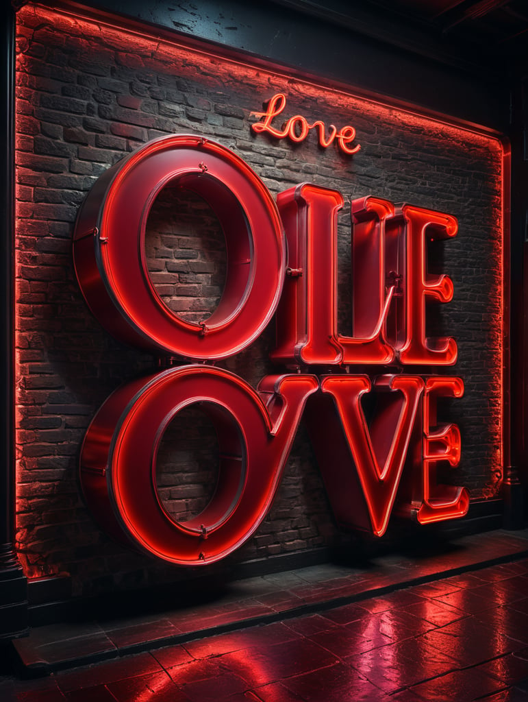 love neon sign, red color, neon