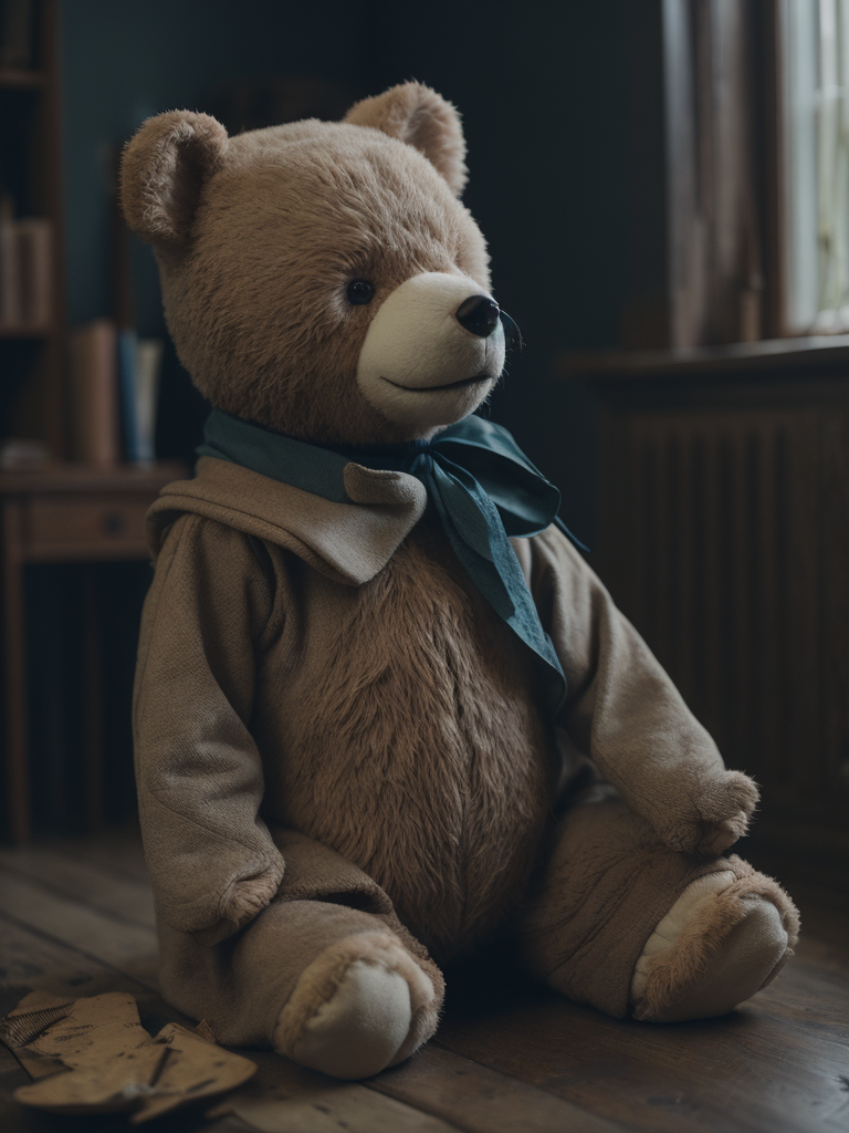 мягкая игрушка милый медведь старый сшитый из лоскутов ткани