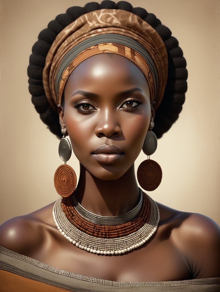 African traditional beautiful lady image