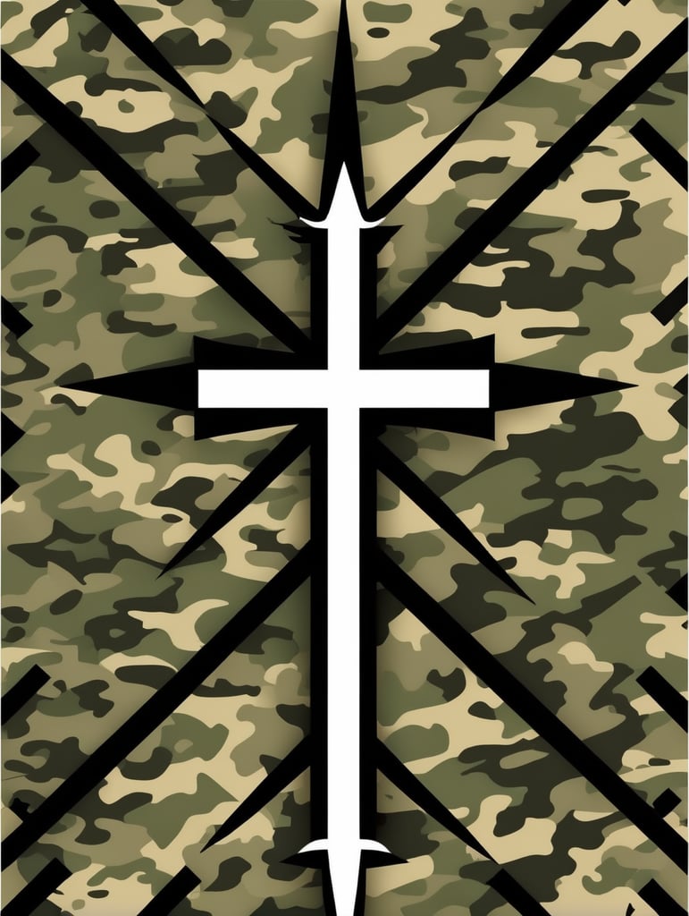 cross camouflage pattern, vector art, modern