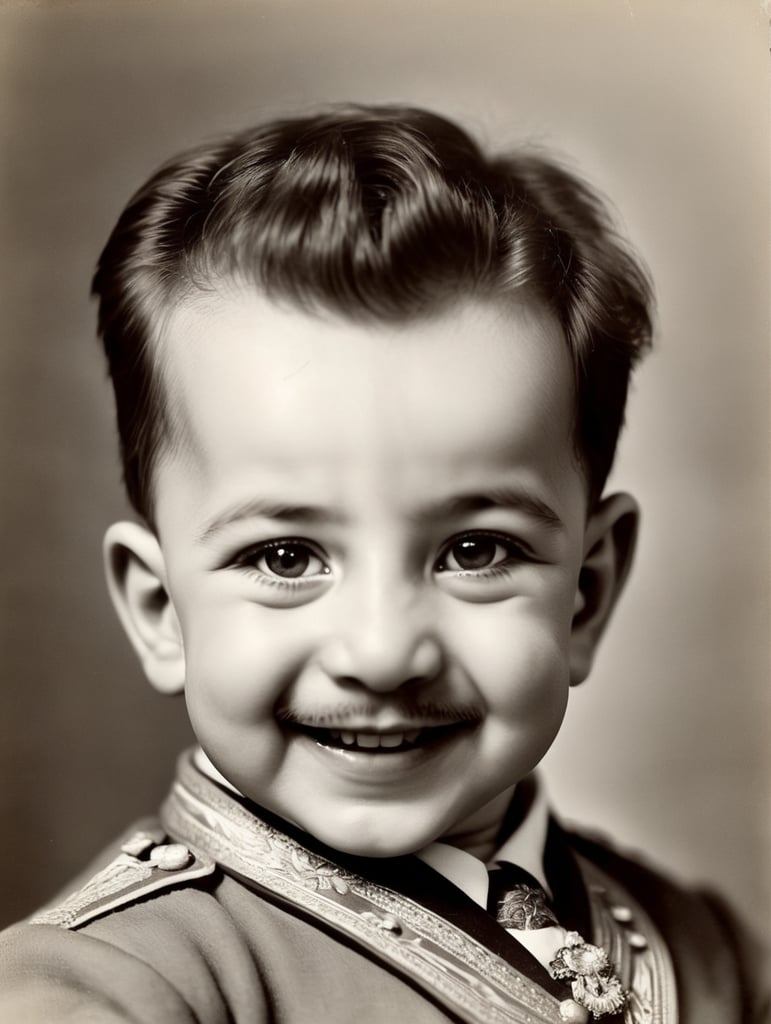 portrait of Joseph Stalin as a kid, 6 month old, happy emotions on his face