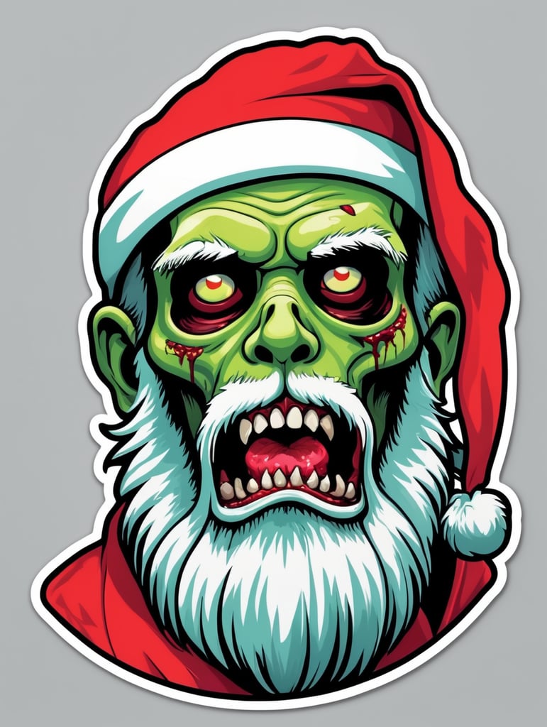 Pop art illustration, sticker, zombie, cute