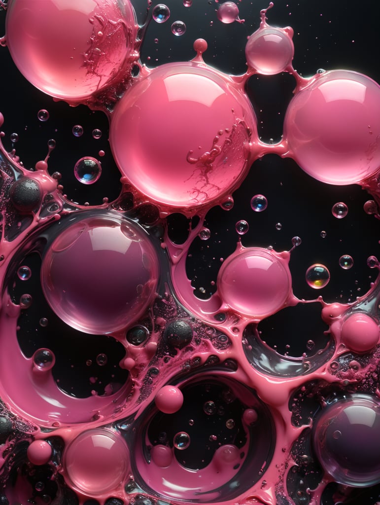 concept of human, liquid, melted wax, bubbles, abstract, everything pink