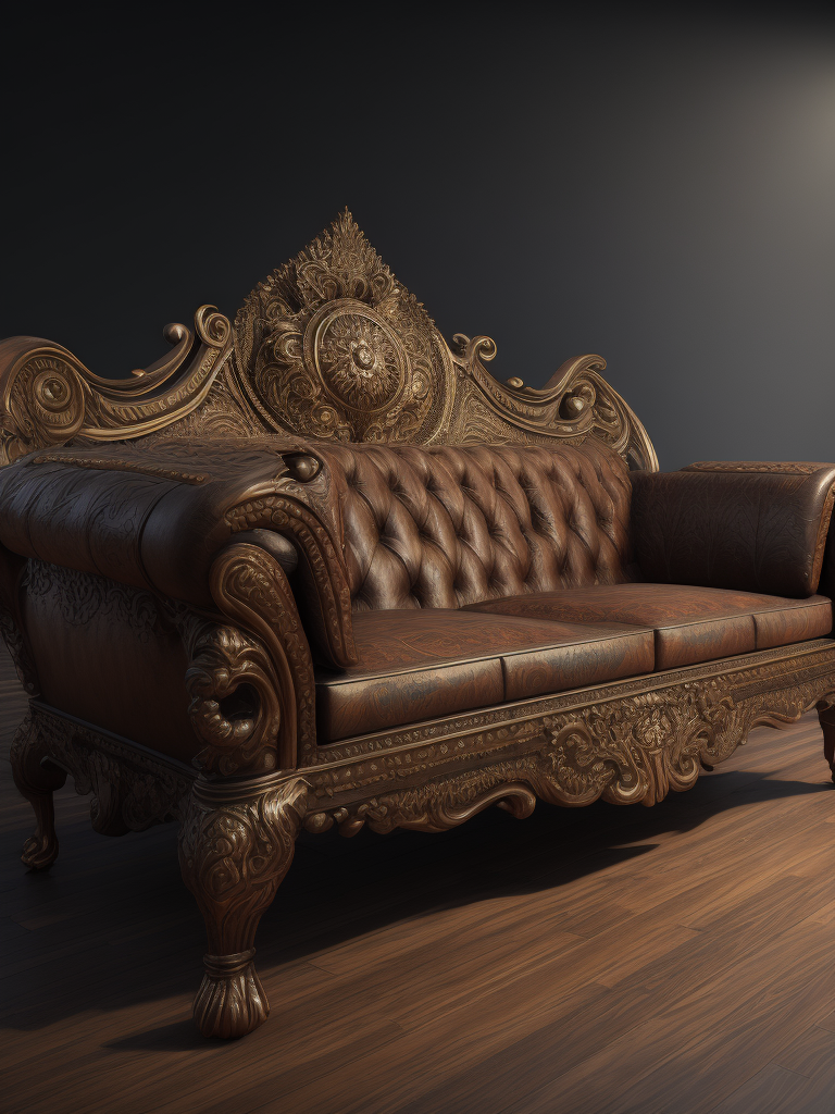 deep carved sofa, deep atmosphere, Chinese style, sharp on details