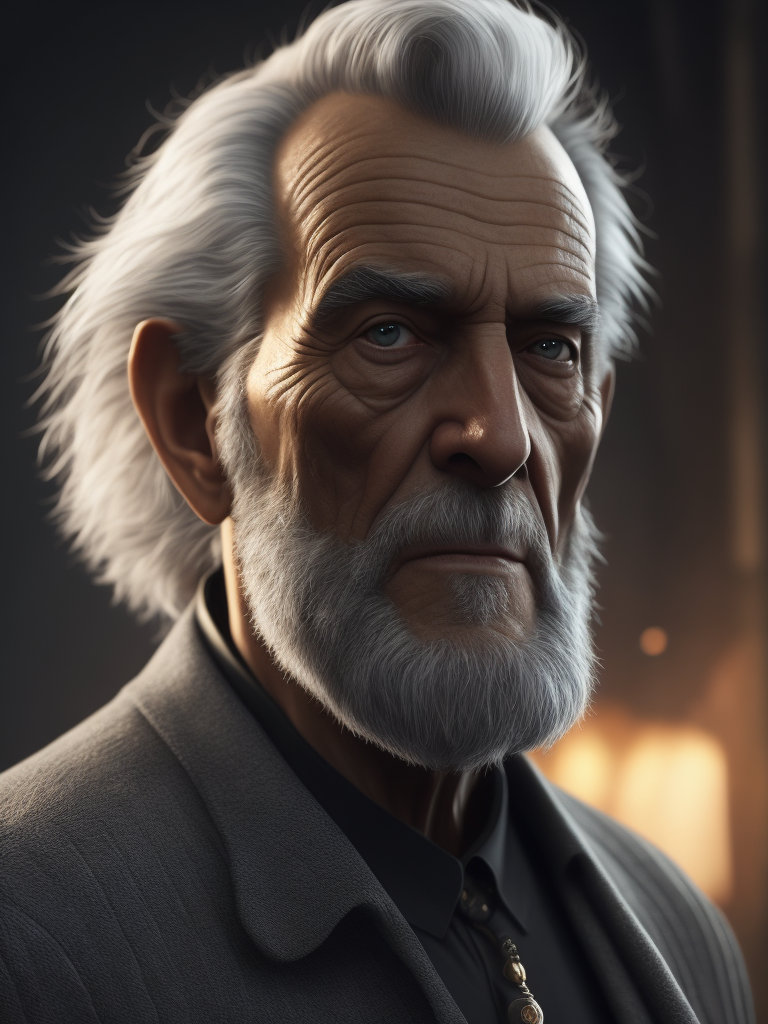 gray-haired old man